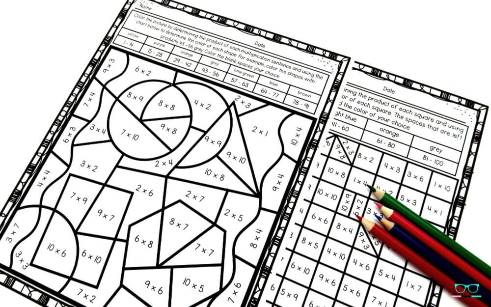 back-to-school-multiplication-color-by-number-worksheets-5 Start your back-to-school season off right with these color-by-number multiplication worksheets for 3rd-grade and 4th-grade. #thirdgrade #fourthgrade