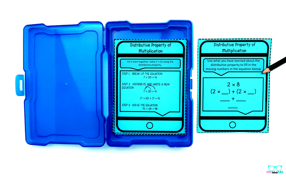 distributive-property-of-multiplication-freebie-2 Distributive property of multiplication task cards for 3rd-grade.