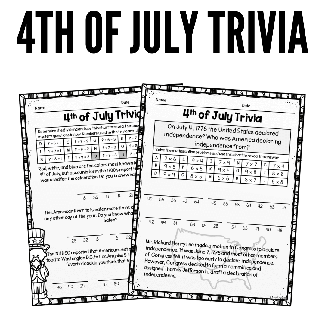 4th-of-july-math-activities-that-are-sure-to-bring-fireworks-1 4th of July math activities and trivia worksheets for 3rd-grade and 4th-grade.