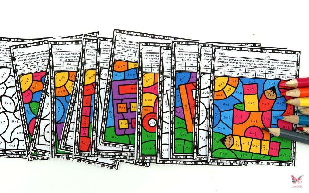 Color by Number Multiplication for Back-to-School - Raven Cruz