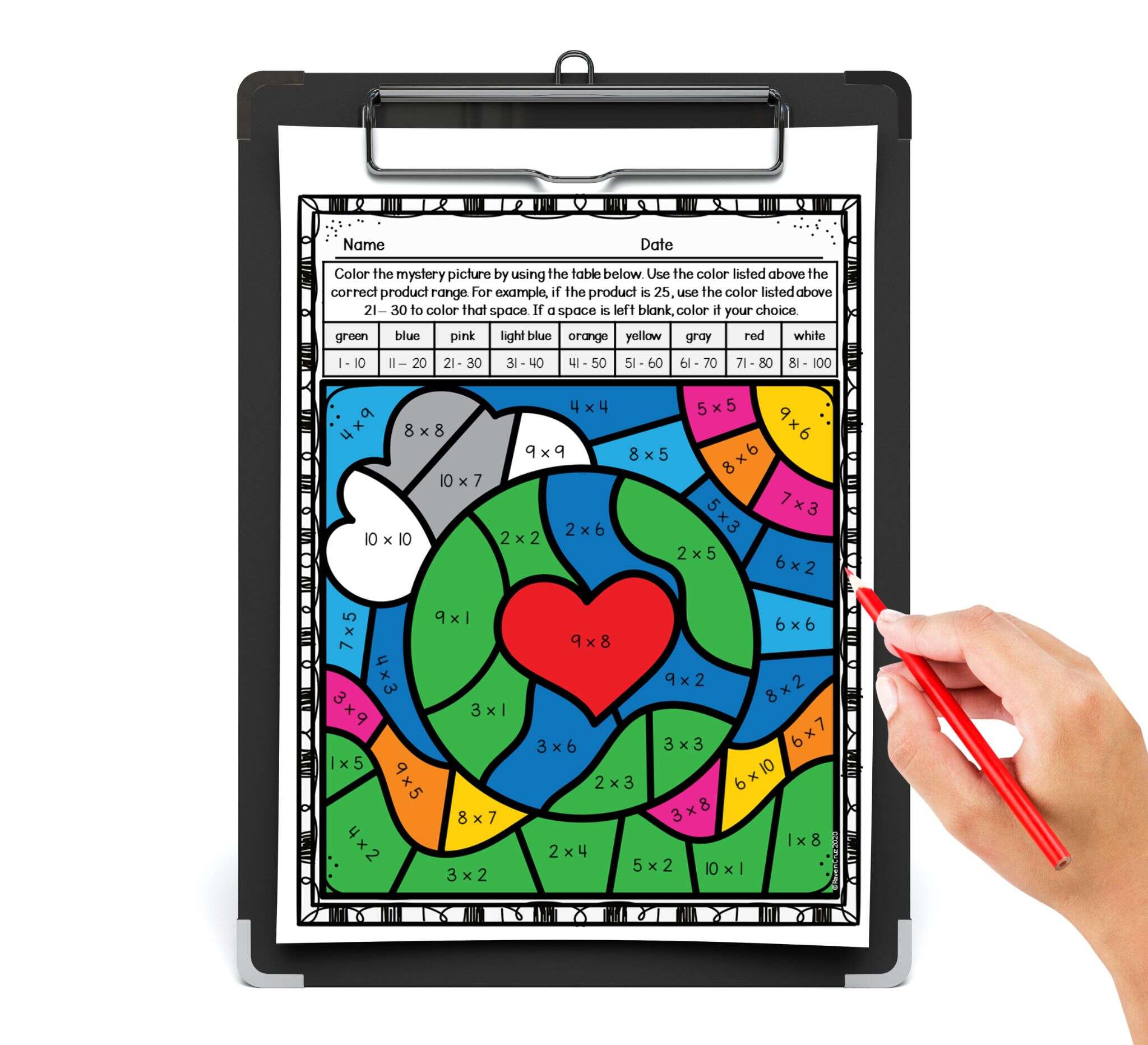 earth-day-multiplication-color-by-number-5 3rd grade multiplication earth day activity