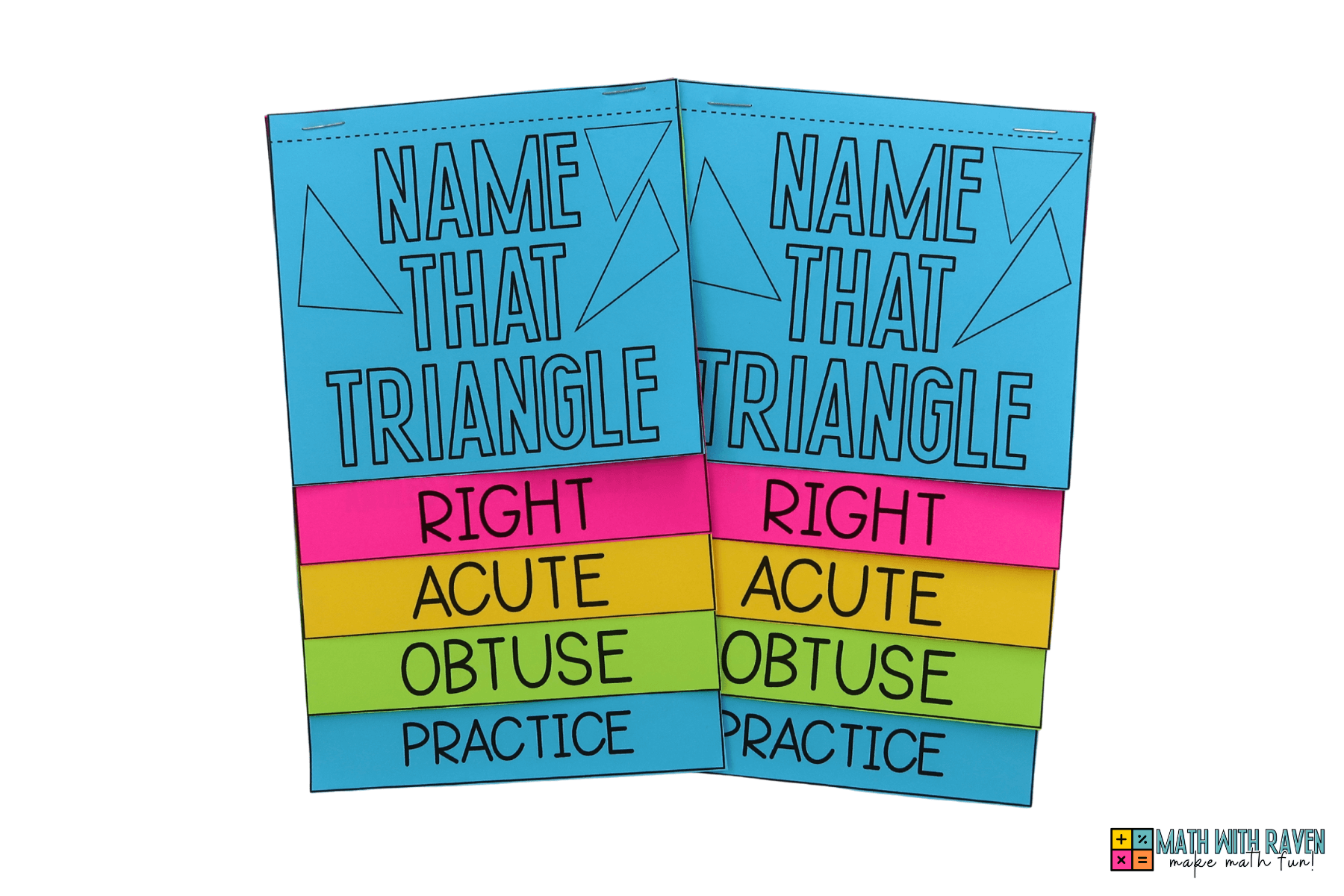 Name that triangle, right, acute, obtuse triangles flip book
