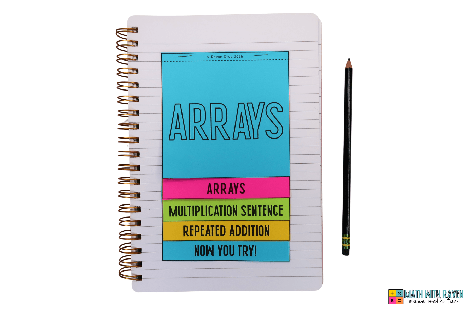 arrays and multiplication flip book 1 what are arrays flip book in a notebook