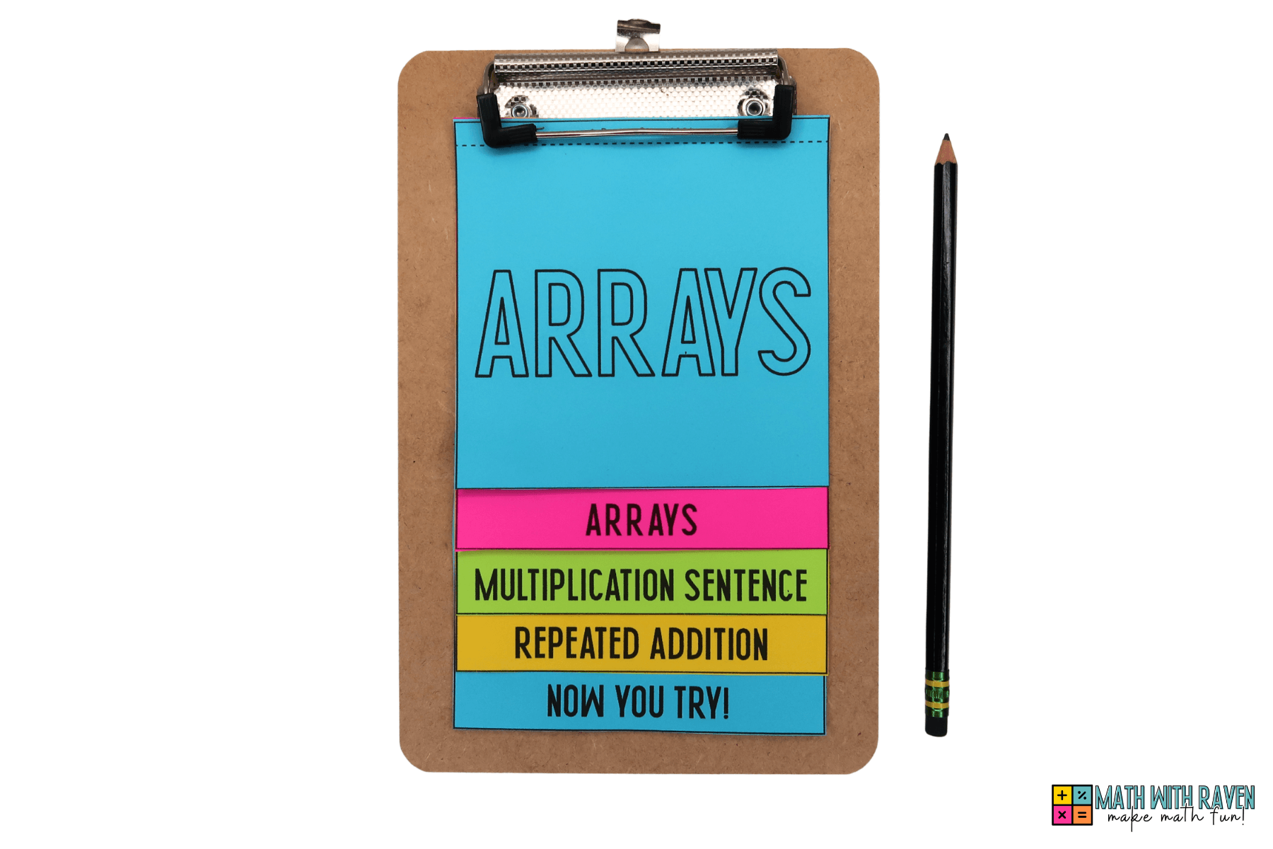 arrays and multiplication flip book 2 what are arrays flip book on a clip board
