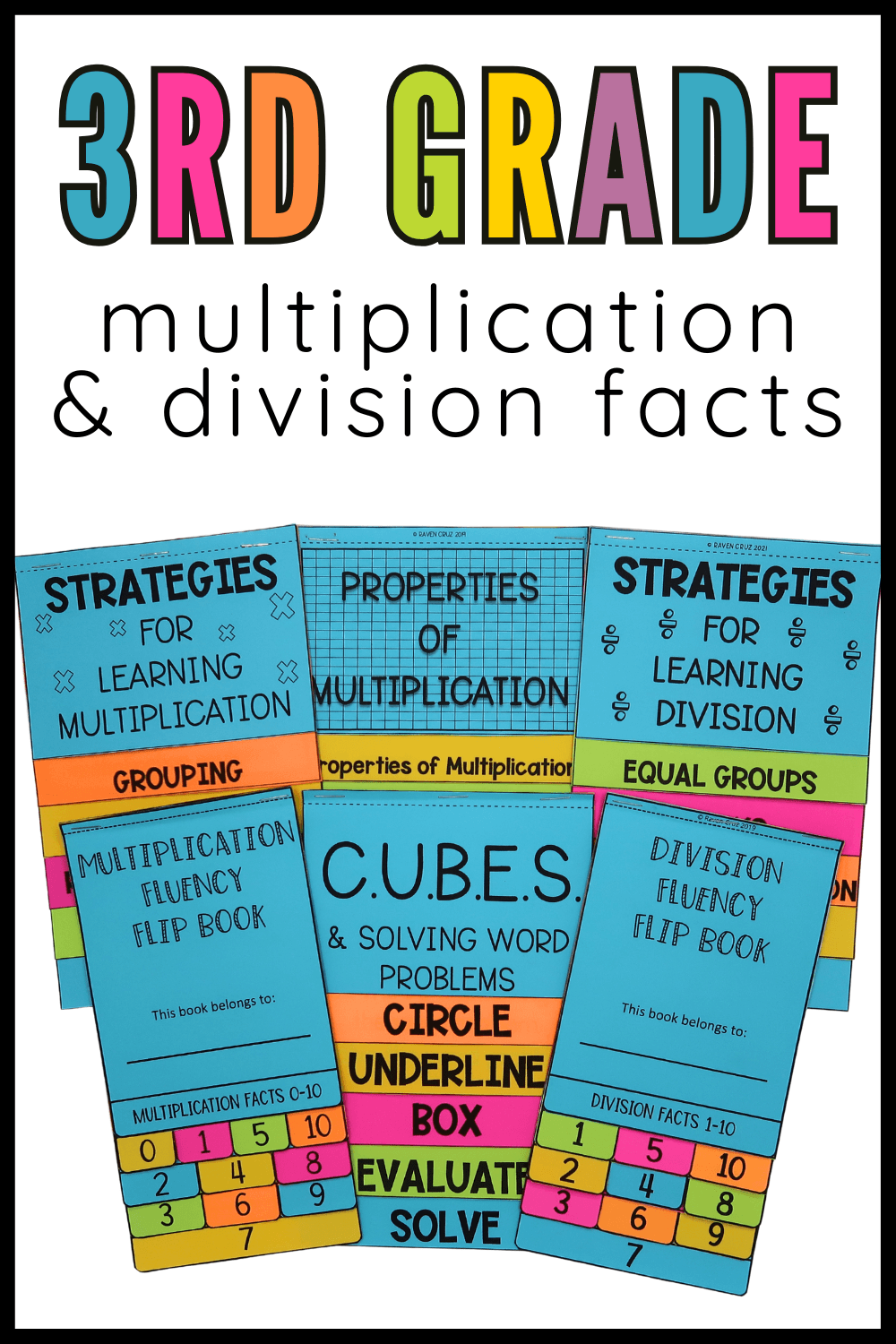 3rd grade multiplication and division bundle multiplication and division flip books