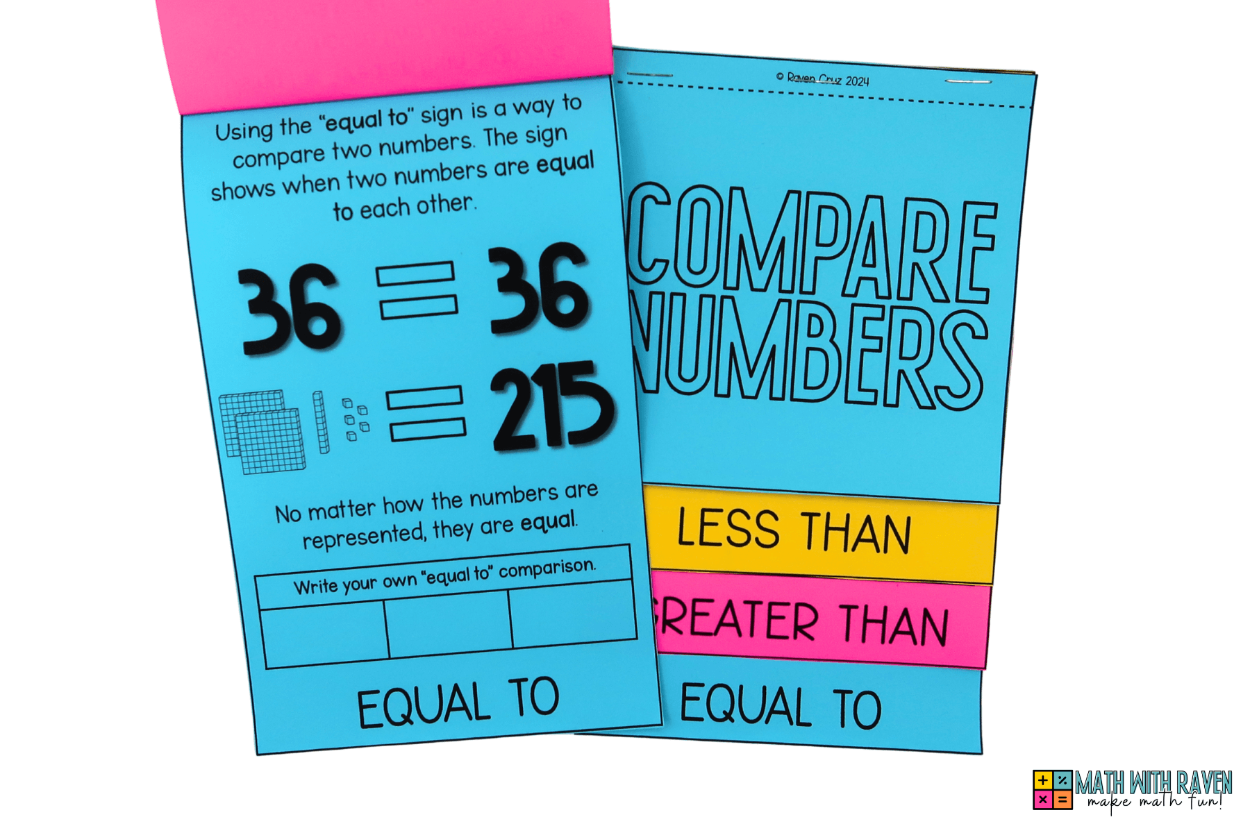 comparing numbers flip book