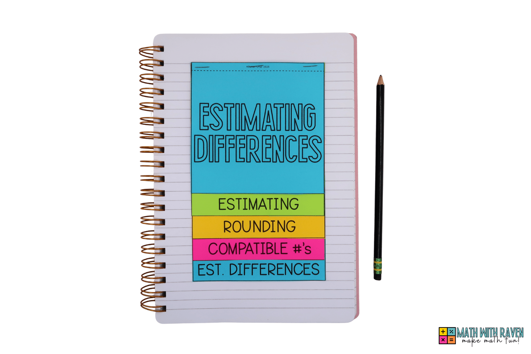 estimating differences on lined notebook