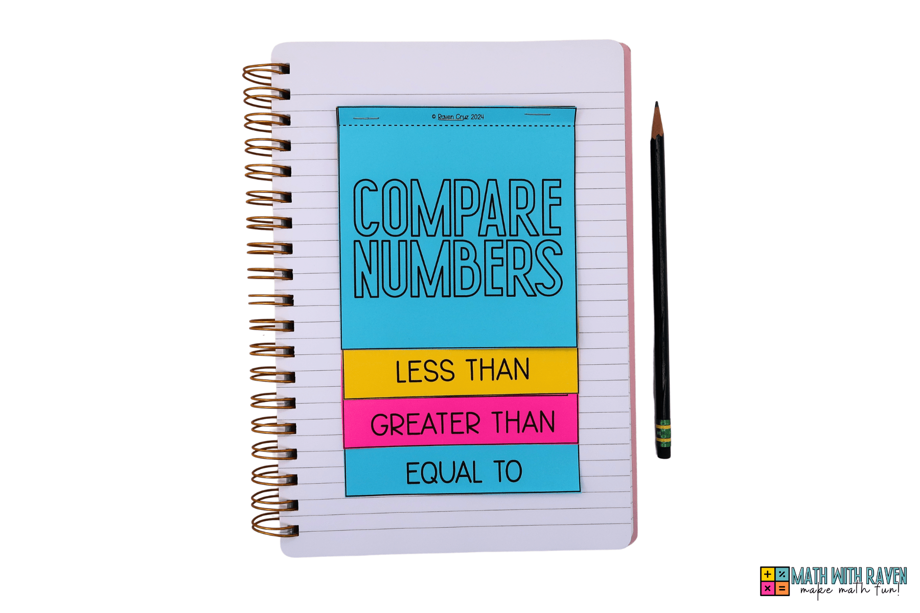 comparing numbers flip book grade 3 on lined paper