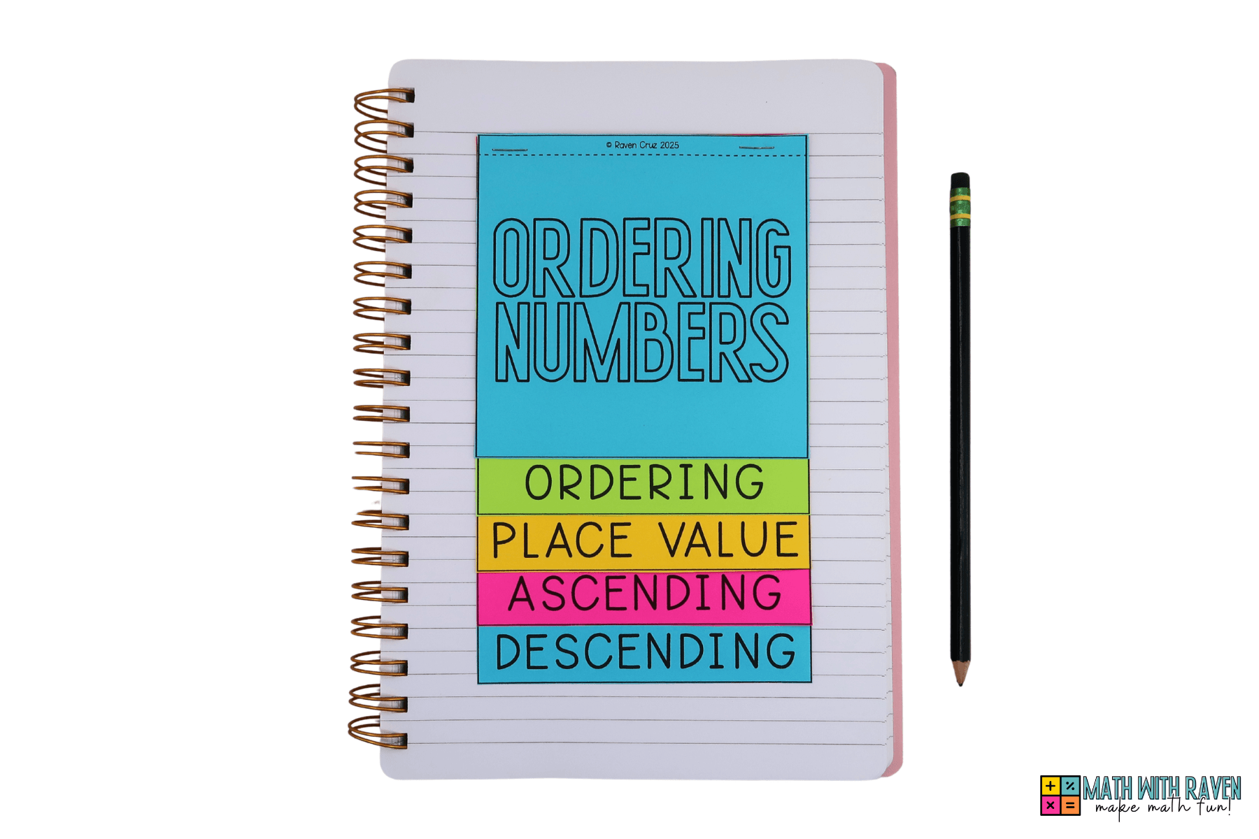 ordering numbers flip book 1 ordering numbers in 3rd grade flip book on lined paper