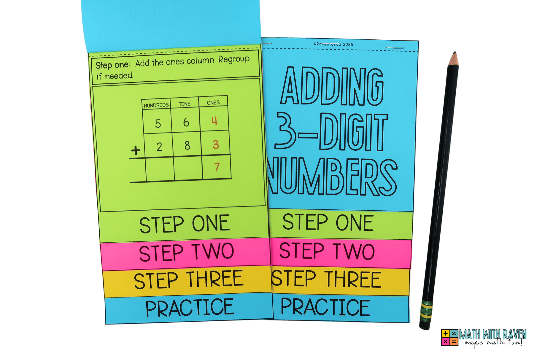 adding 3-digit numbers flip book for math (3) two adding 3-digit numbers flip books