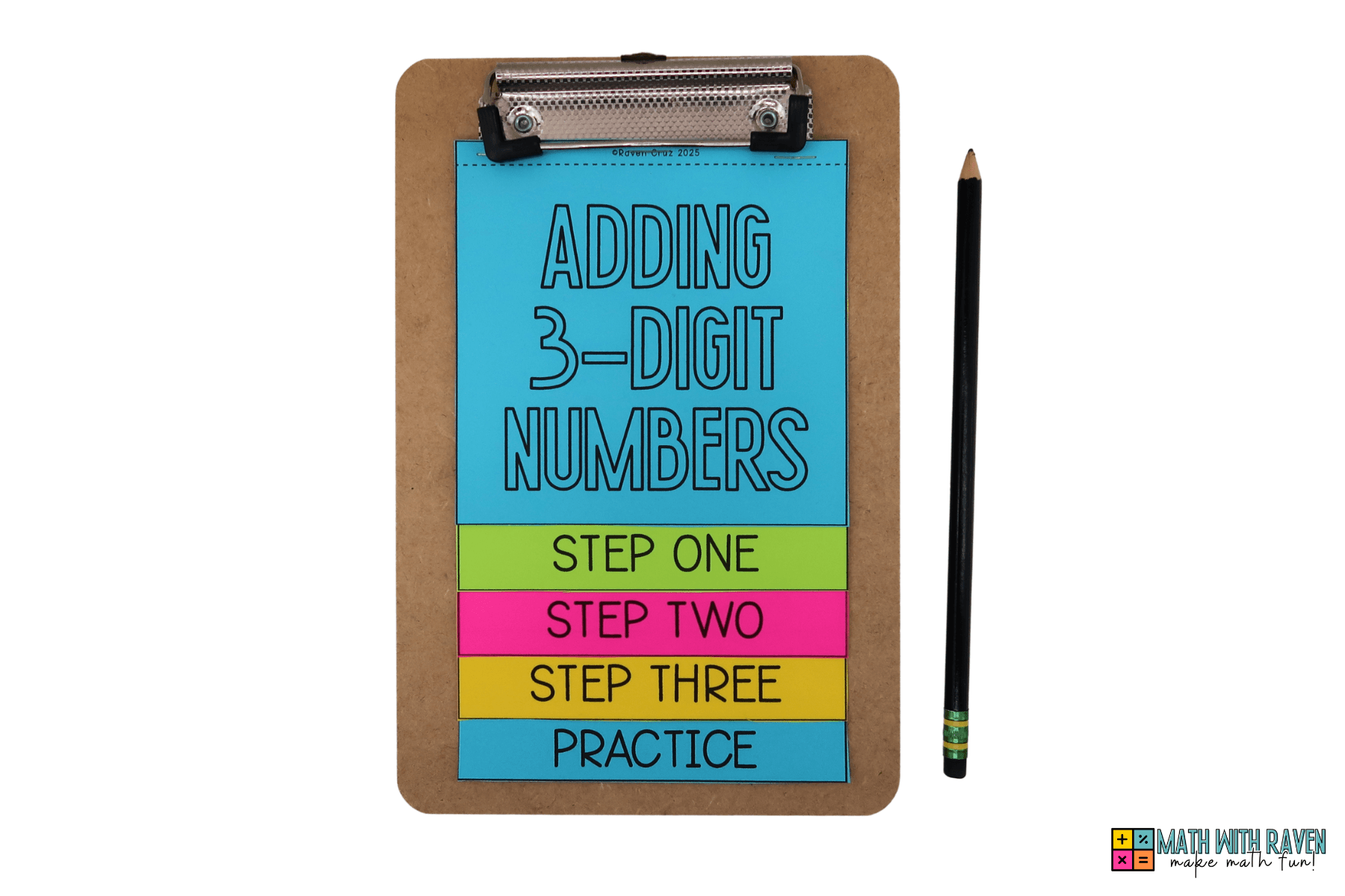 adding 3-digit numbers flip book for math (4) adding 3-digit numbers flip book on a clipboard