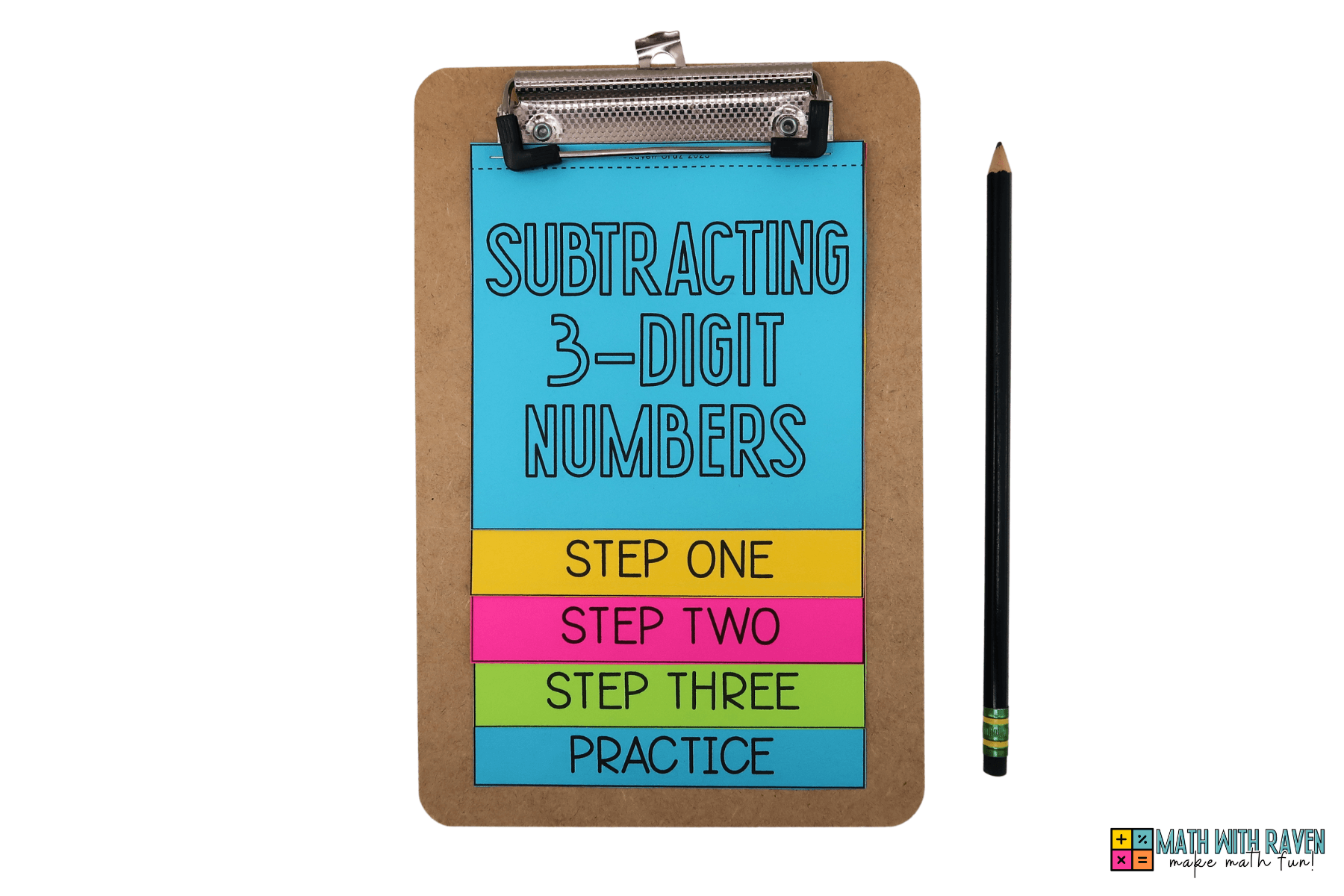 subtracting 3-digit numbers flip book for math (4) clipboard with flip book and pencil subtracting 3 digit numbers