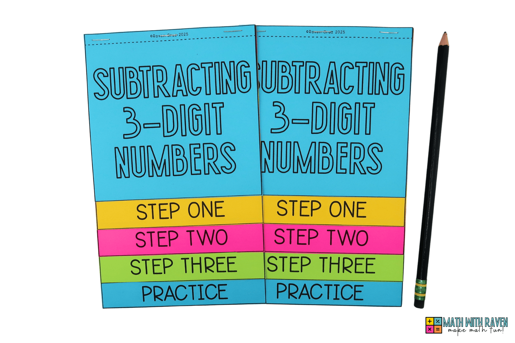 subtracting 3-digit numbers flip book for math two flip books for subtracting across 3-digit numbers